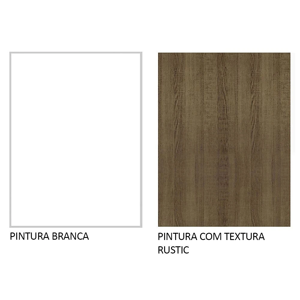 Kit com 2 Balcões Multiuso 4 Portas 3 Gavetas Branco/Rustic Agata Madesa Branco/Rustic