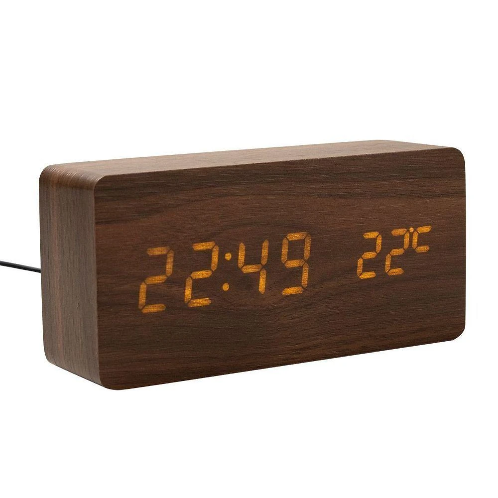 Relógio PI7882Y com Display Que Acende ao Toque Marrom Imaginarium