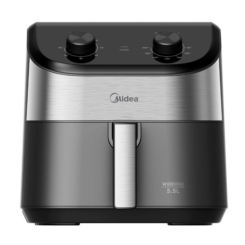 Fritadeira Air Fryer Widemax 5,5l 1900W Midea Preto-inox 220V