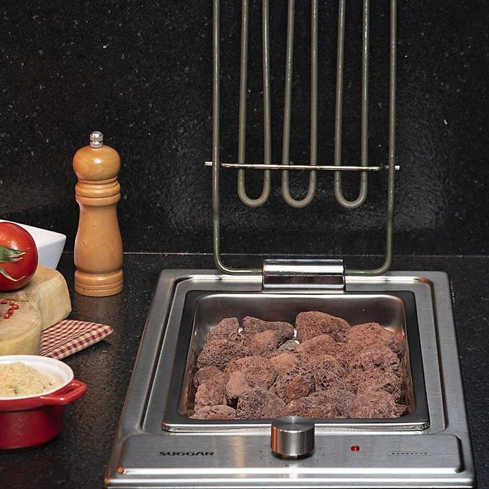 Cooktop Elétrico Inox Barbecue Churrasqueira Com Grelha 220V