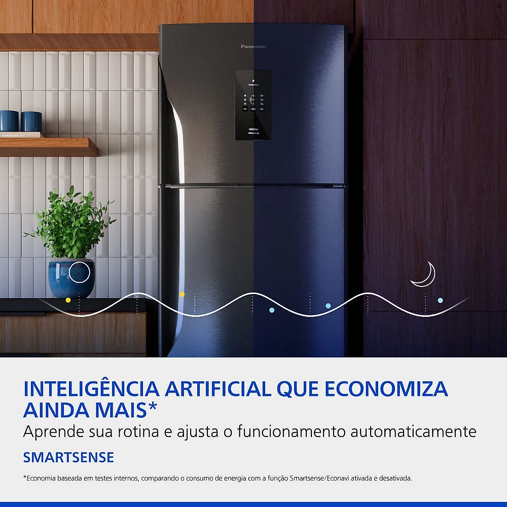 Geladeira Panasonic BT71 Black Inox Look Duplex Frost Free 494 L Inverter A NR-BT71PV4BA