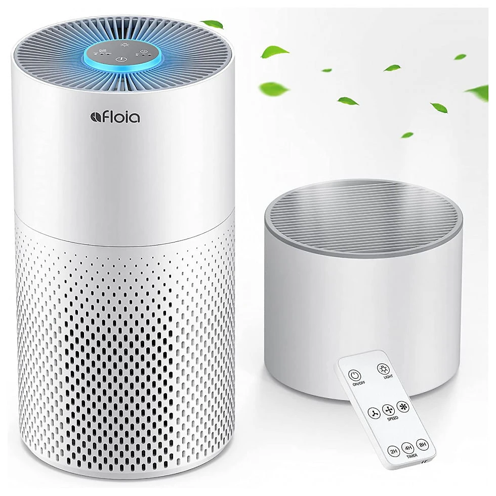 Purificador de Ar e Umidificador 2 em 1 com Filtro HEPA e Luzes Noturnas, 110V, Afloia, Branco