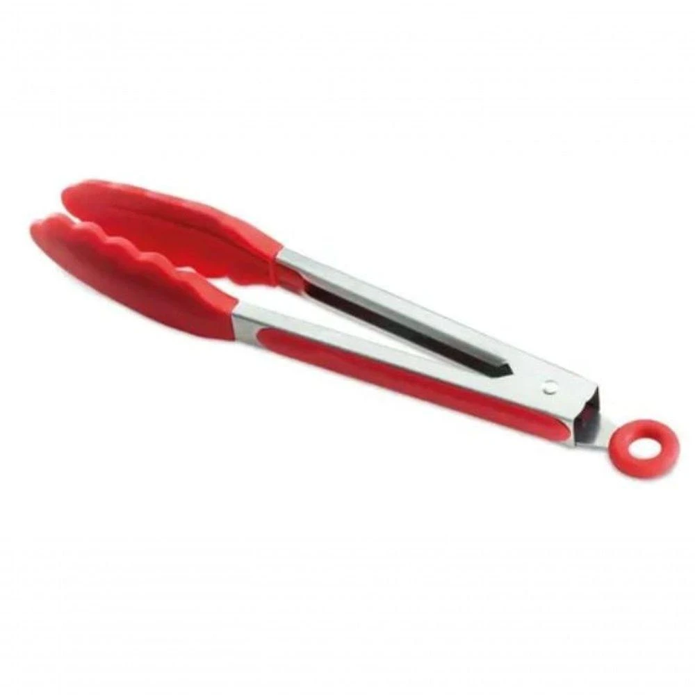Pegador De Salada Em Inox Com Silicone Vermelho 35 Cm - Mimo Style - Sn11234