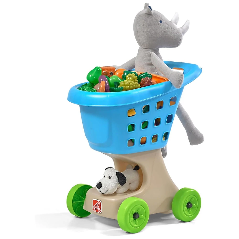 Carrinho de Compras Infantil, Feito de Plástico Durável, Para Crianças a Partir de 2 Anos, Step2 Little Helper's, Azul 110v