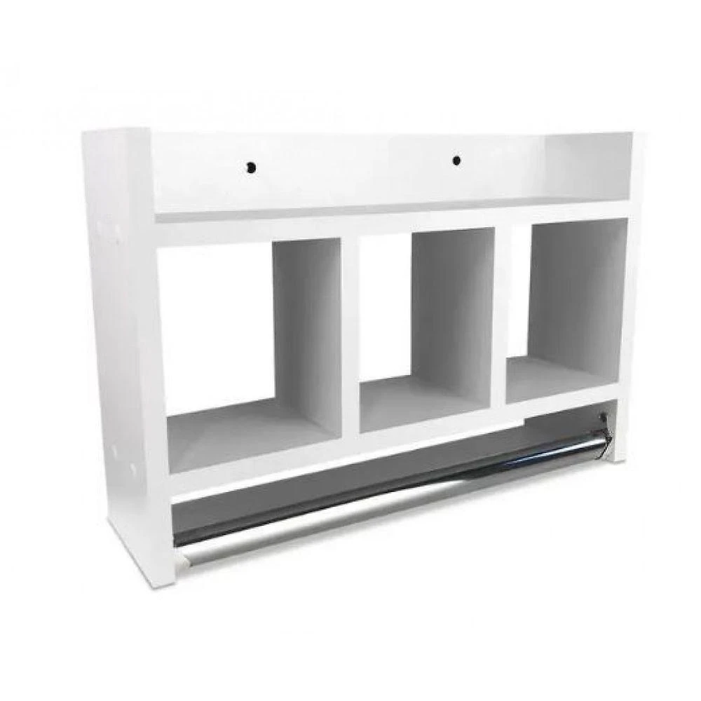 Miniatura Nicho De Parede Para Banheiro Porta Toalha Em Mdf Branco