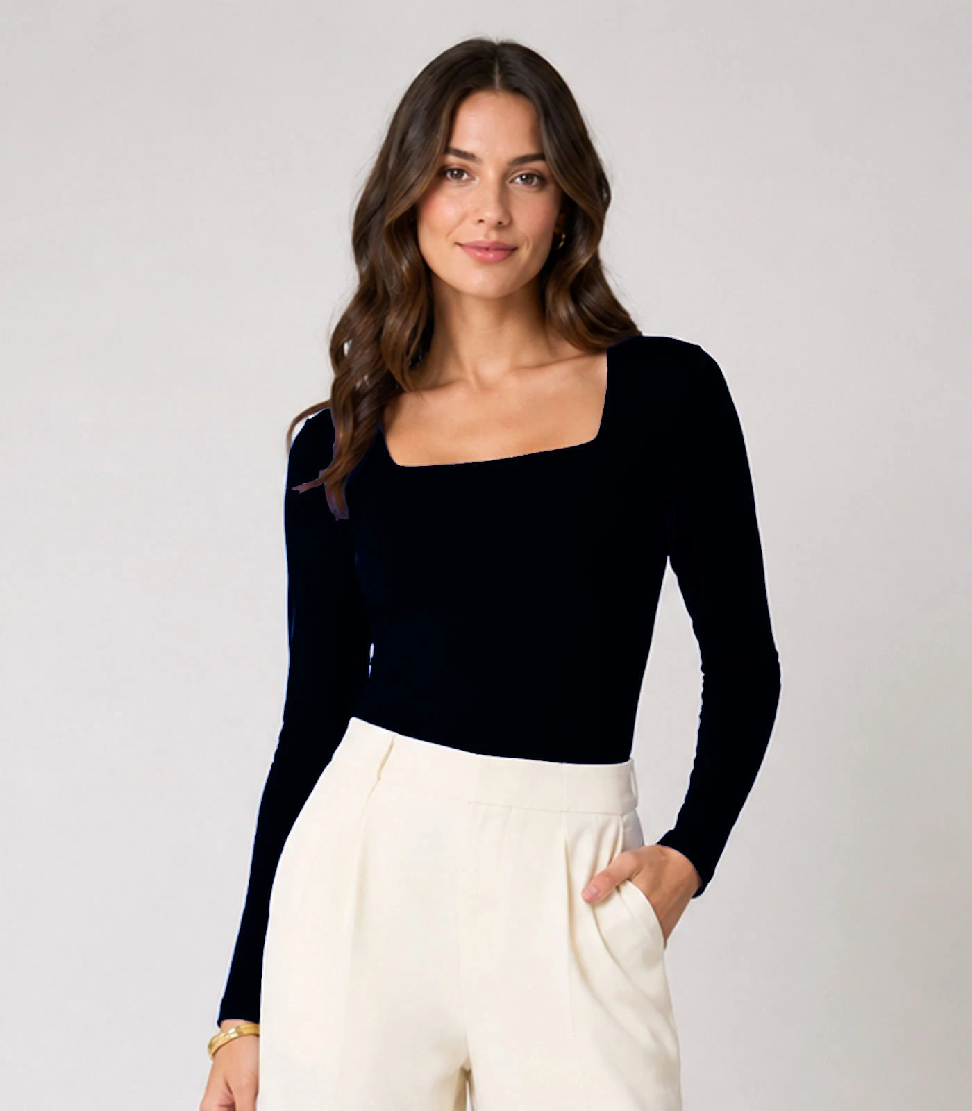 Blusa Manga Longa Feminina Infinita Cor Preto