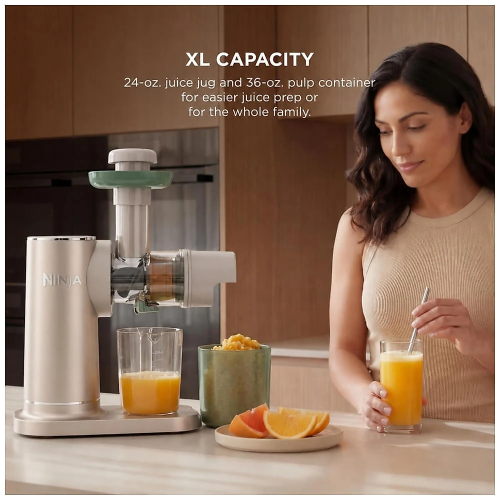 Ninja NeverClog Cold Press Juicer. 680,4 gramas Jug. 1020,6 gramas Pulp. JC151SD Spanish Moss