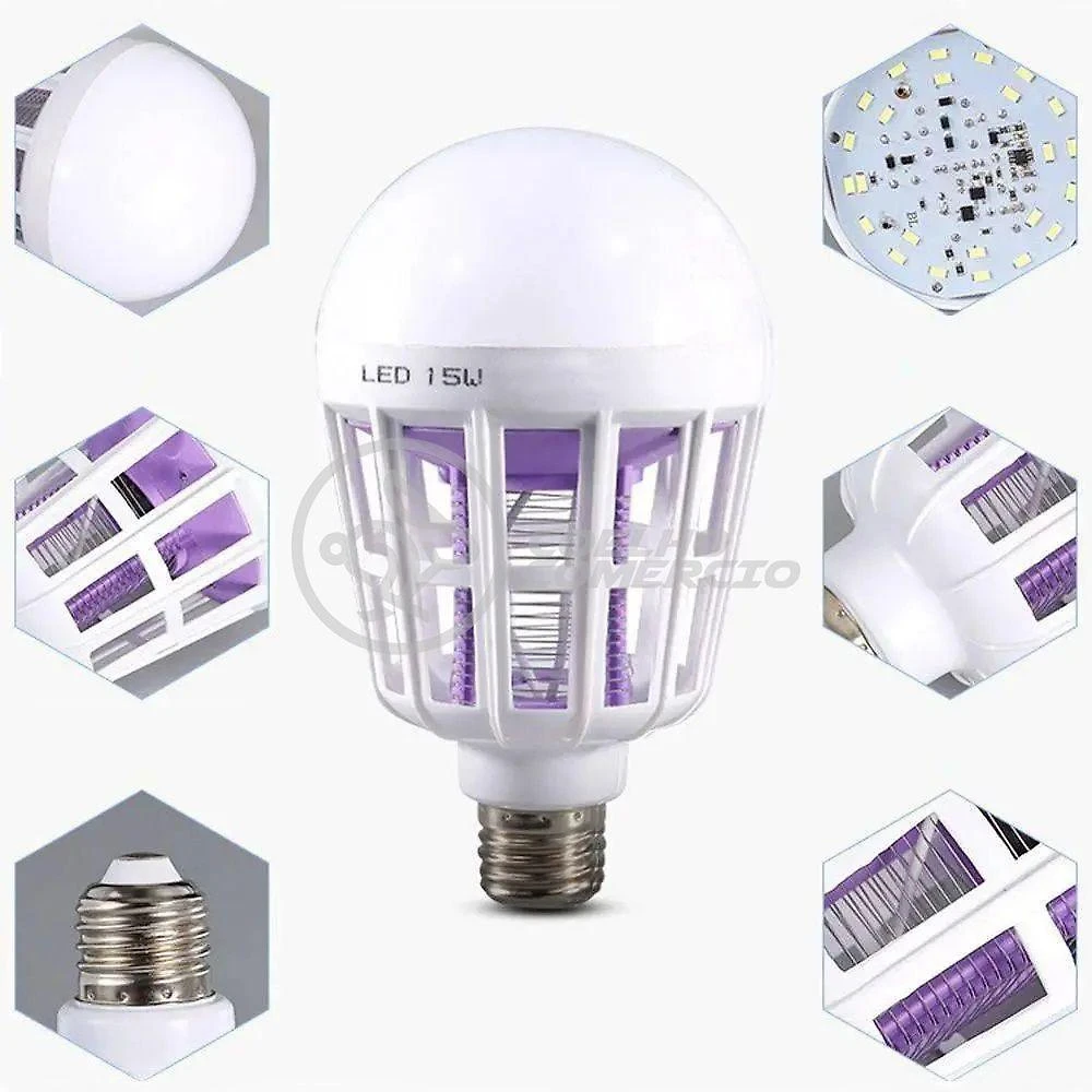 Lâmpada LED Mata Insetos Lâmpada Luz Led Branco 15W Atrai Mosquitos Luz Ultravioleta Branco Smart