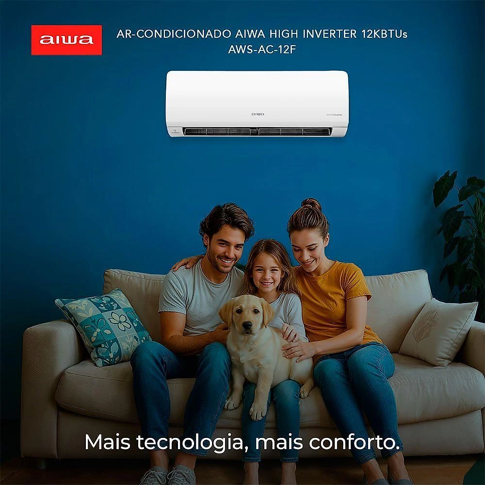 Ar Condicionado Aiwa Split High Wall High Inverter 12.000 Btus Frio AWS-AC-12F-EU 220V
