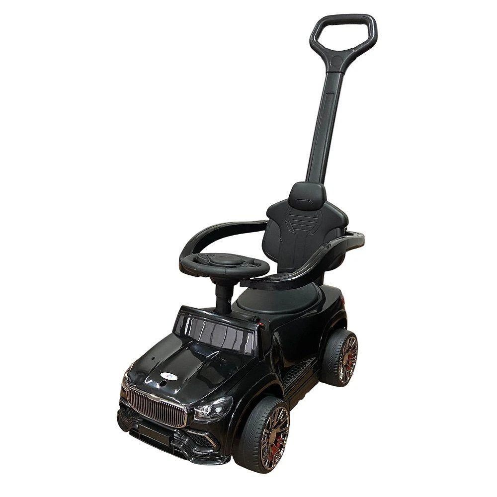 Carrinho Elétrico Infantil com Empurrador Controle Remoto Preto Unitoys