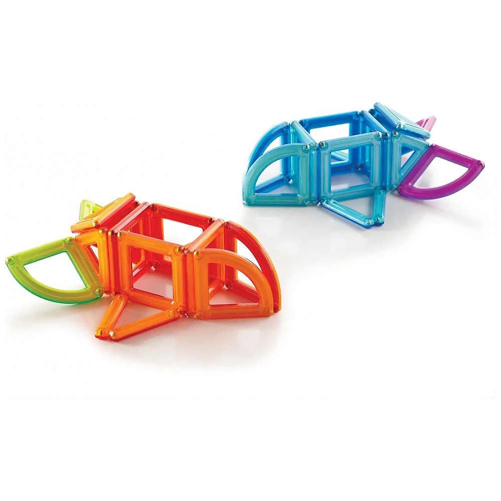 Conjunto de blocos magnéticos Guidecraft PowerClix Frames com 74 peças em ABS translúcido para construções geométricas 2D e 3D STEM