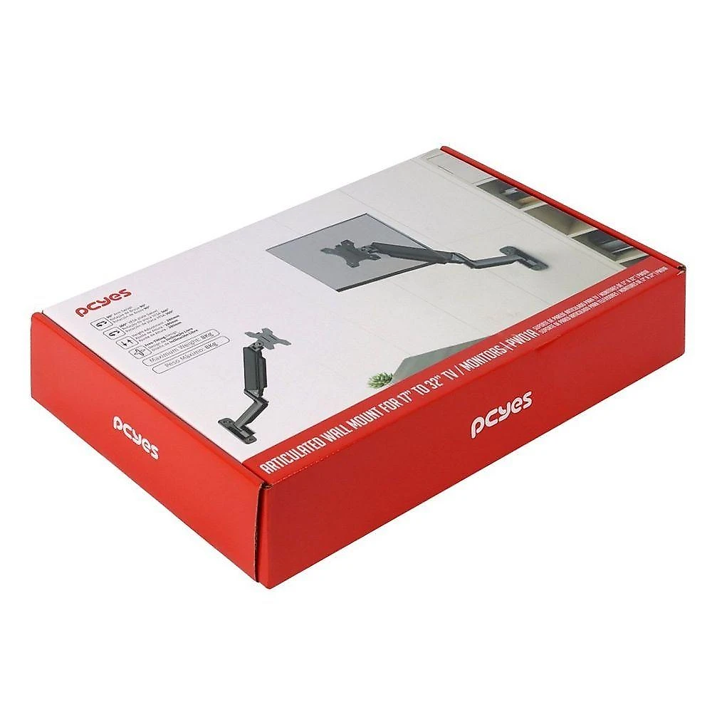 Suporte a Gás para Monitor de Parede Pw01a 17'' a 32'' Vesa 100x100 com Passa Fio Pcyes