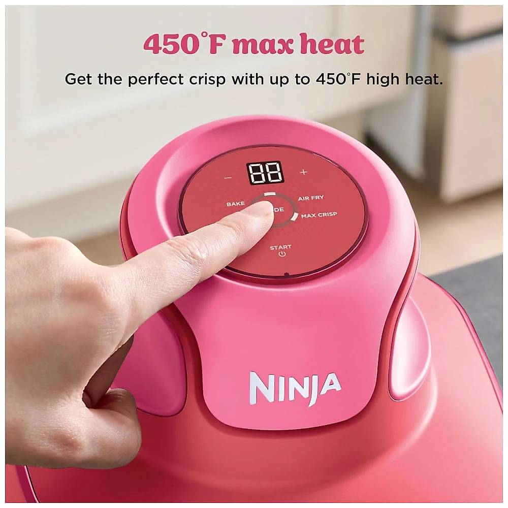 Ninja Air Fryer Crispi Fritadeira 4 em 1 Sistema de Cozimento Portátil 3,78 litros, 6 Copos de Vidro, Pratos Crocantes