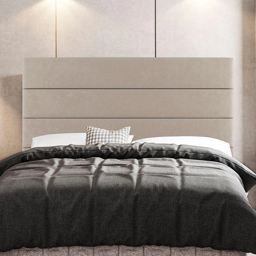 Cabeceira Cama Box Casal Queen Size Malik 160cm Suede Bege - Abmaza