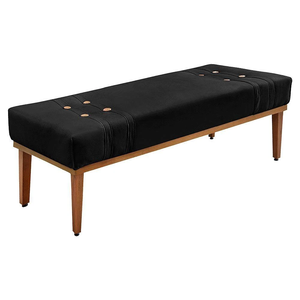 Calçadeira Recamier Queen 1,60m Gênova Suede Preto