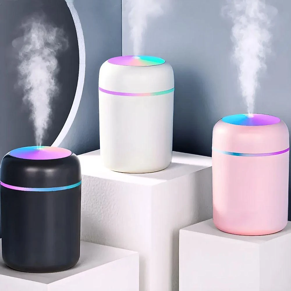 Umidificador de Ar Portátil Usb Rosa 300ML Ultrassônico Utimix Luminária LED Difusor de Aroma webcontinental-7899658309541