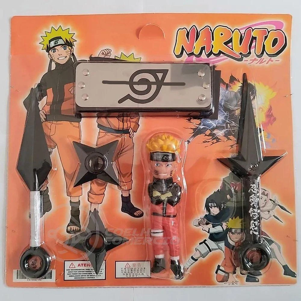 Kit Naruto Bandana Renegada + Kunai Minato, Shuriken Anime