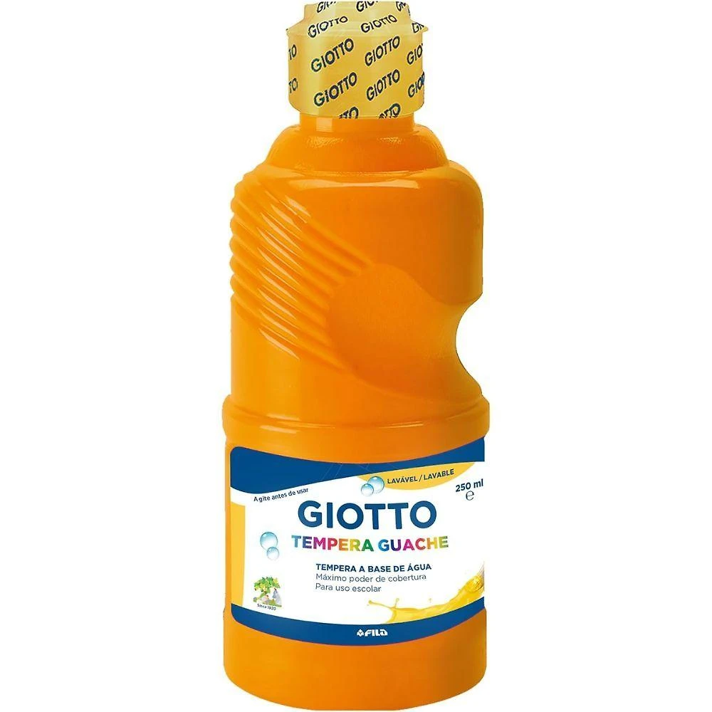 Têmpera Guache Giotto Alta Qualidade 250ML 1 Unidade para Uso Artístico e Escolar Laranja