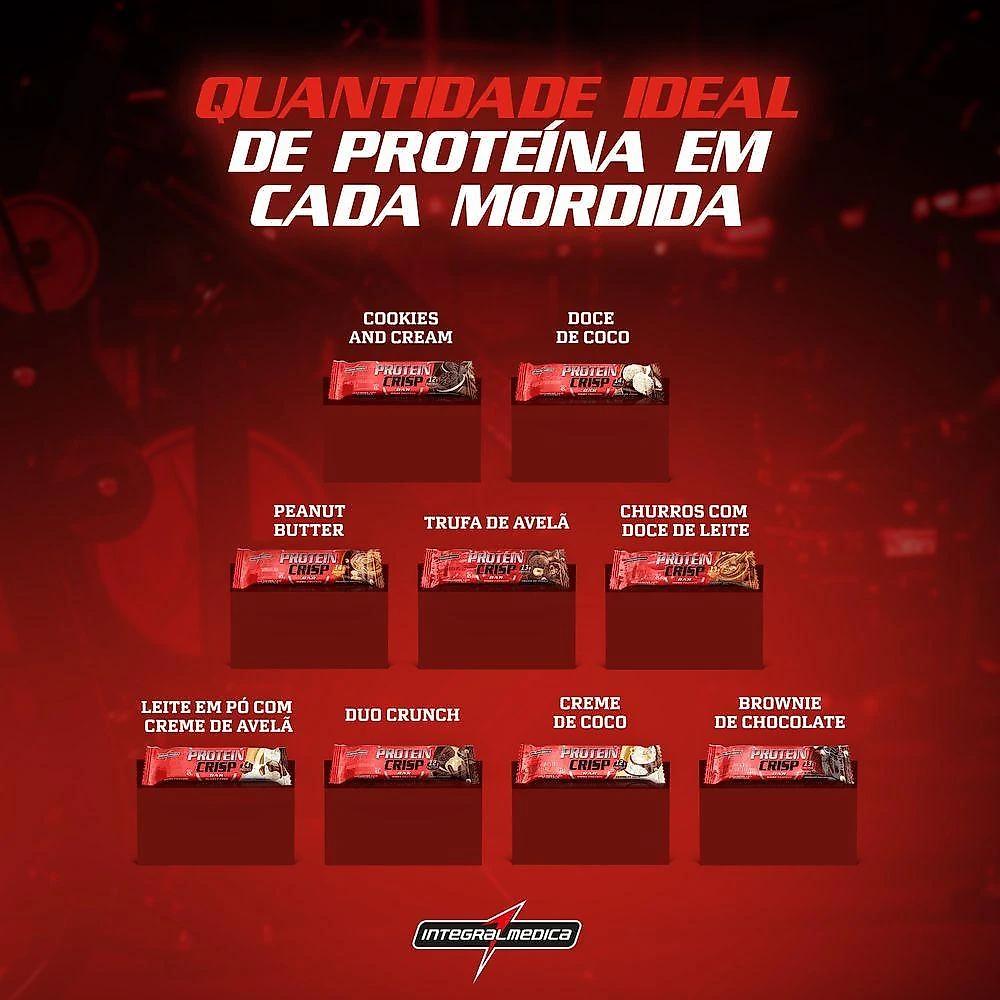 Barra Proteína Whey Crisp Bar 12 Unidades - Integralmedica Brownie De Chocolate