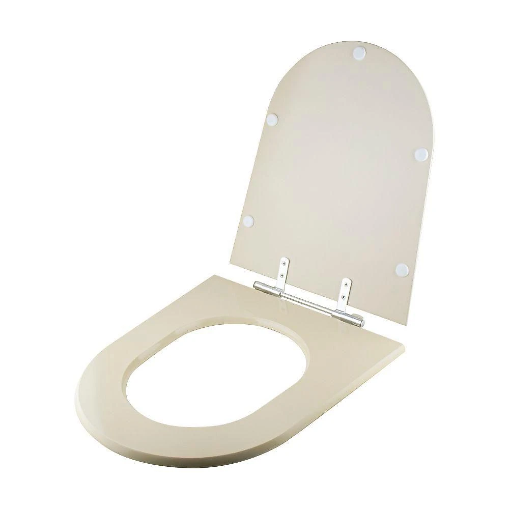Assento Sanitário Century Alongado MDF Fechamento Convencional Alumínio Anodizado Bege Claro Pontto webcontinental-7897116729832