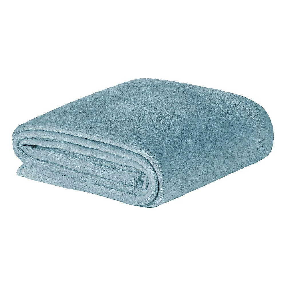Manta Everest Solteiro 180g-m² Microfibra Toque Macio Azul Quartzo Casa Modelo