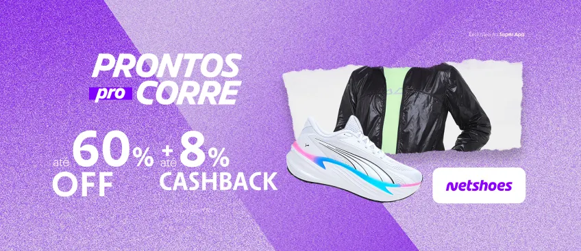 Netshoes com até 8% de cashback