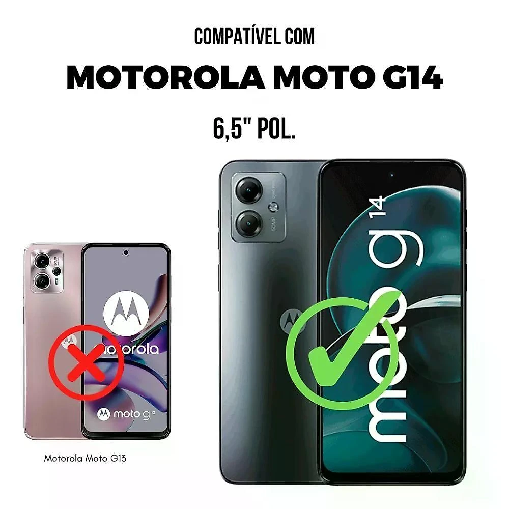 Kit Capa Silicon Veloz E Película Hydrogel Hd Para Motorola Moto G14 - Gshield