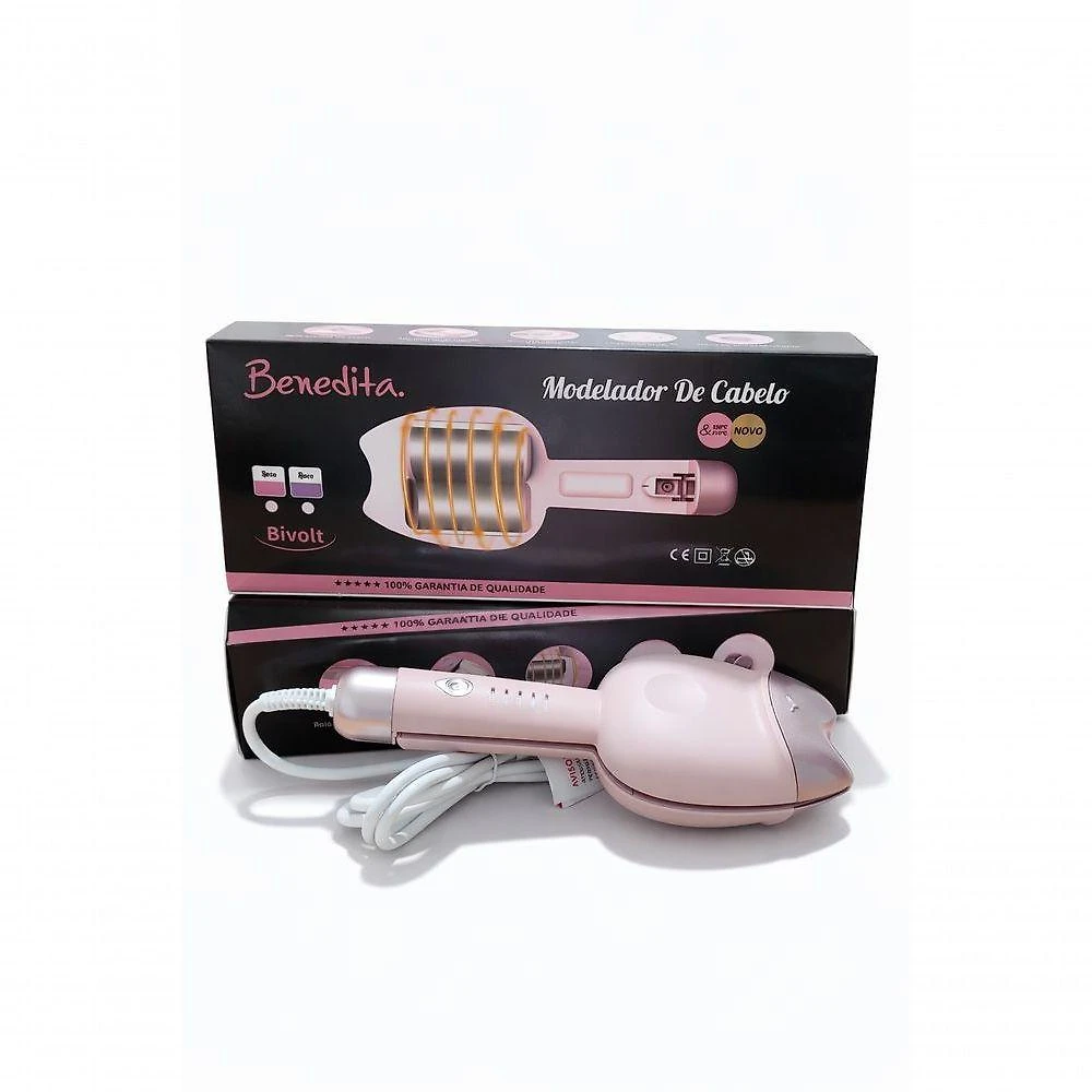 Modelador de Cabelo 32mm Cerâmico 50W Aquecimento Rápido Cinza