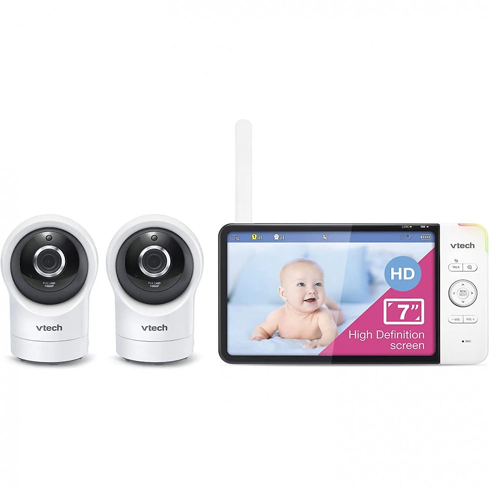Babá Eletrônica VTech RM7764 Câmera 1080P 2HD e Monitor 360 720P com Visão Noturna para IOS e Android