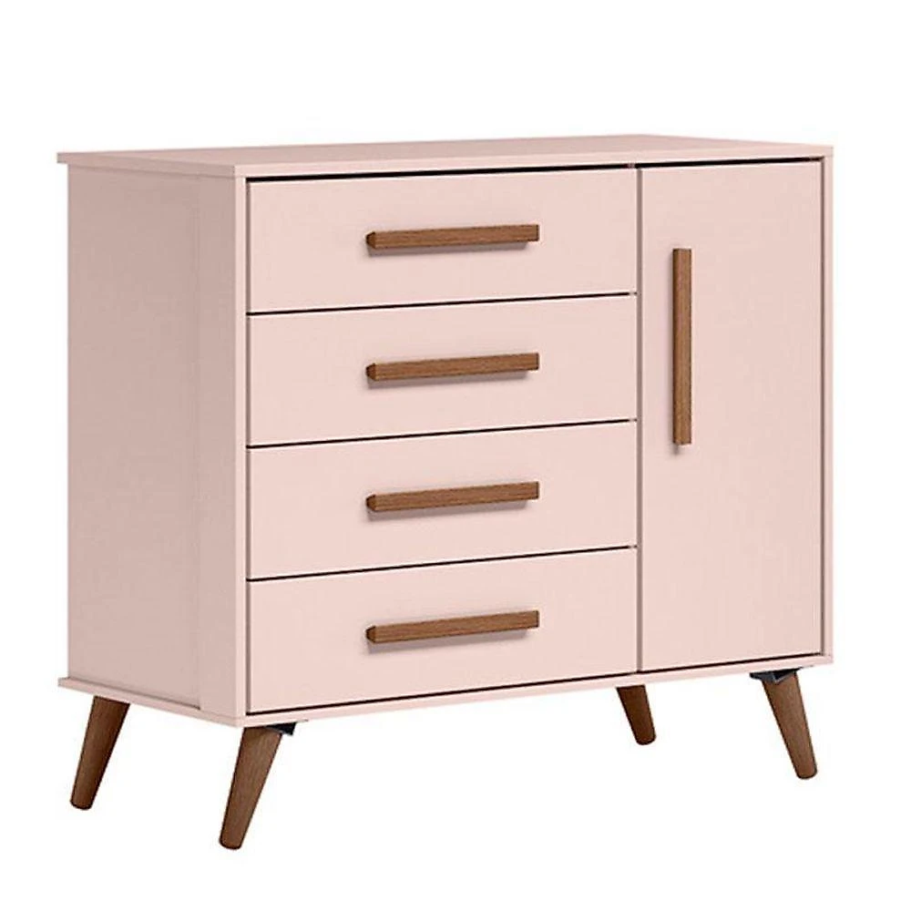 Quarto De Bebê Q Encanto Retrô Rosa Com Colchão Ortobom - Qmovi