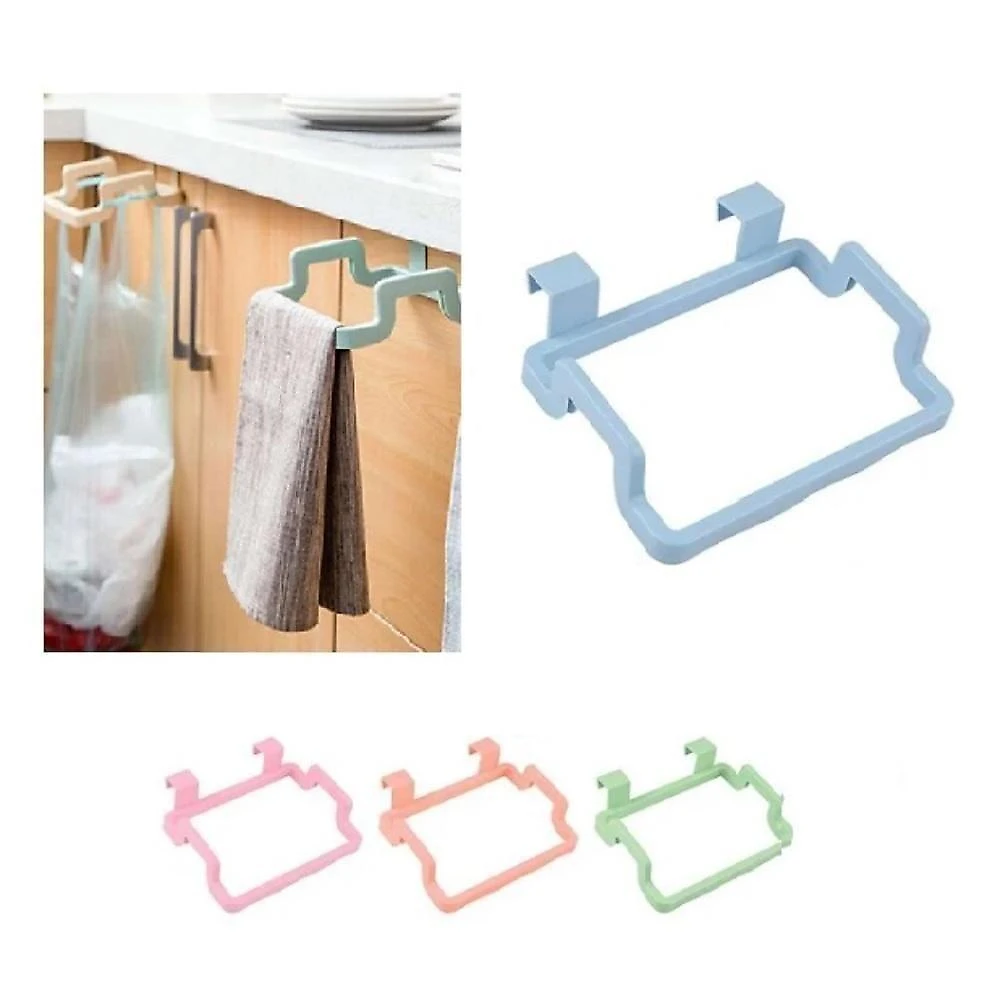 Suporte para Saco de Lixo Multiuso Porta Armário Cozinha Banheiro Plástico Azul Yeet