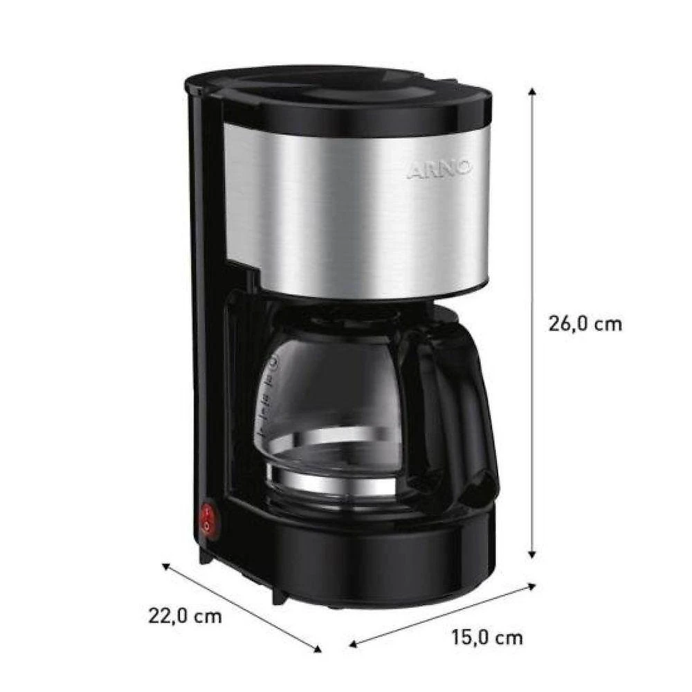 Cafeteira Elétrica Arno Perfectta Inox 600ml Jarra Vidro 110V