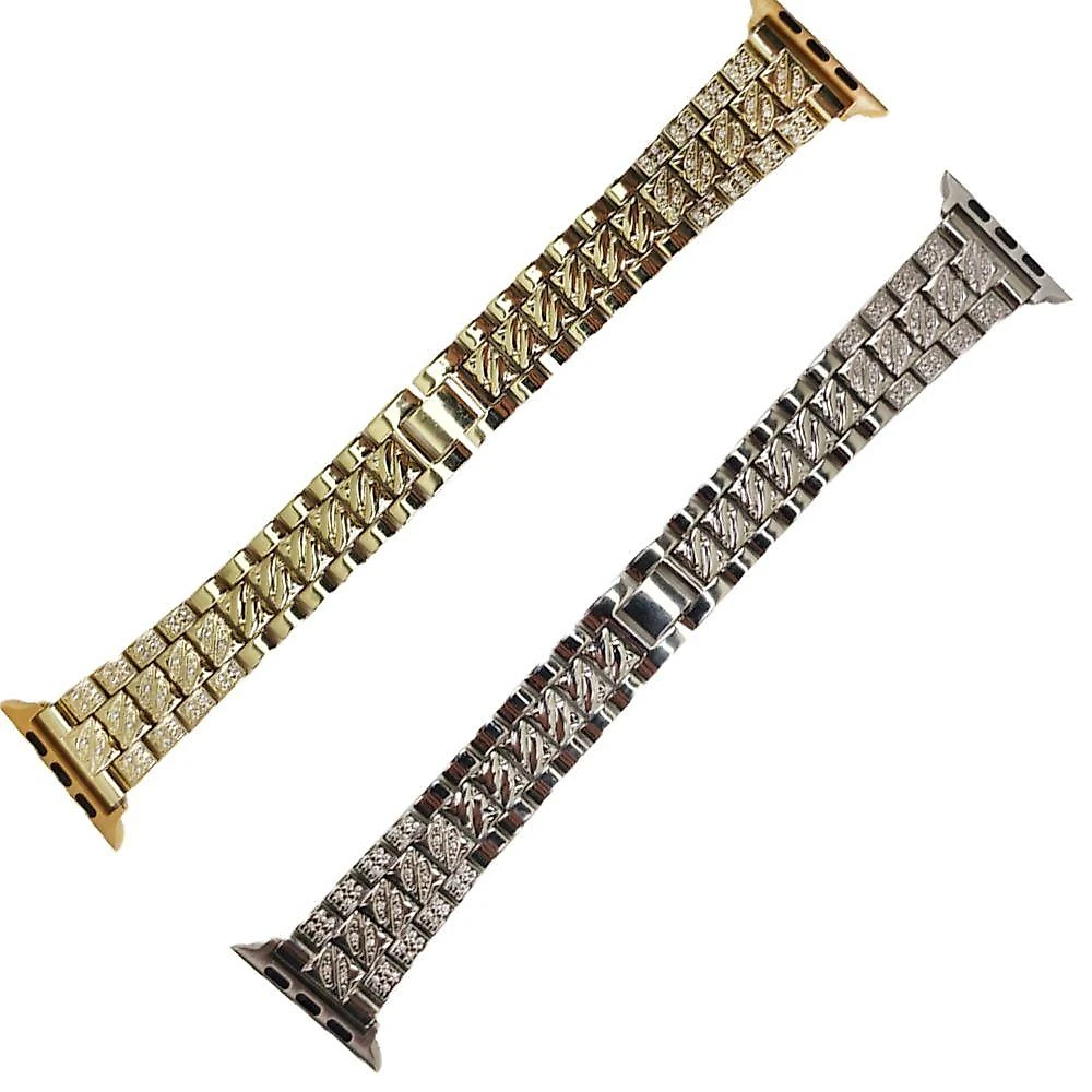 Kit 2 Pulseira Smartwatch Pedra Strass Smartband Aço 3 Elos