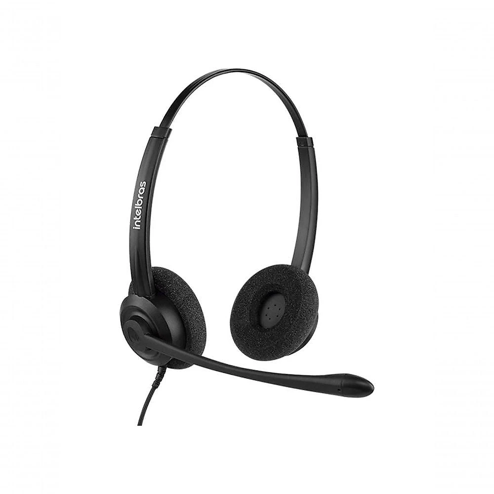 Headset Biauricular USB CHS 60B USB 4010060 com Microfone com Cancelador de Ruídos Intelbras