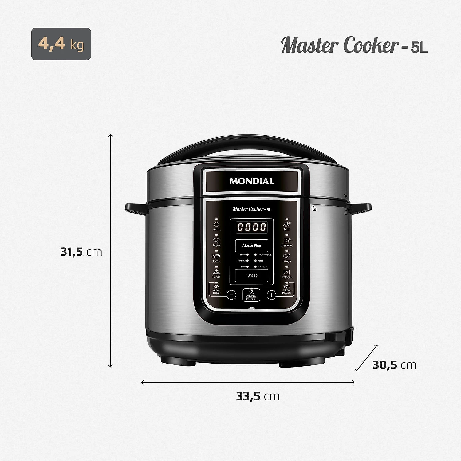 Panela de Pressão Elétrica Mondial  Digital Master Cooker PE-38 127V