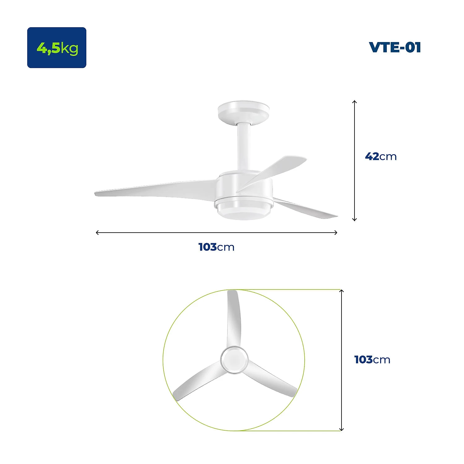 Ventilador de Teto Mondial Maxi Air VTE-01 VENTILADOR DE TETO-127V-BRANCO