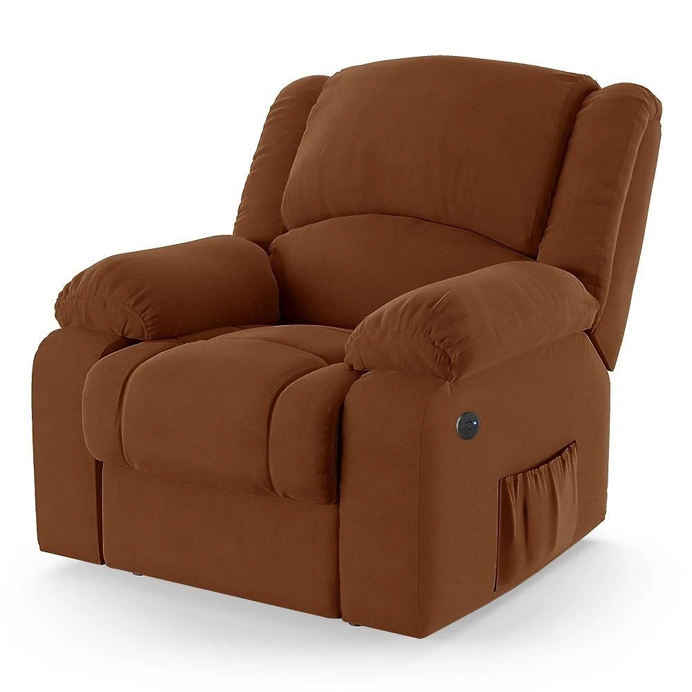 Miniatura Poltrona Do Papai Reclinável Pietra Power Elétrica Usb Fh9 Veludo Terracota - Mpozenato