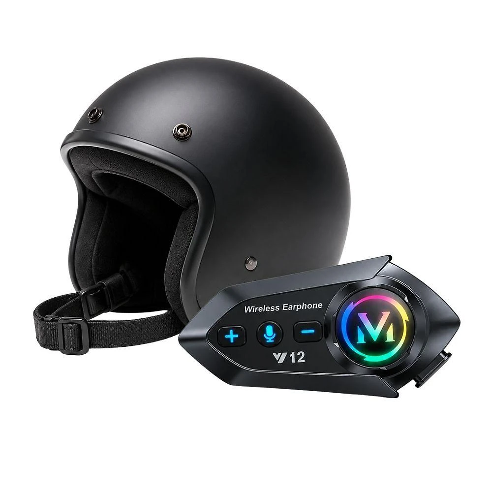 Fone para Capacete com Bluetooth MDM Resistente à Chuva Atende Chamadas Fixação com Velcro Preto