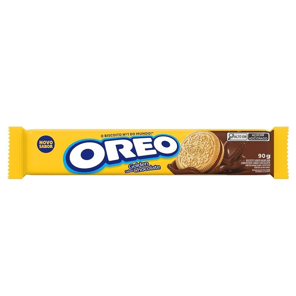 Biscoito Recheado Oreo Golden Sabor Baunilha com Recheio de Chocolate 90g