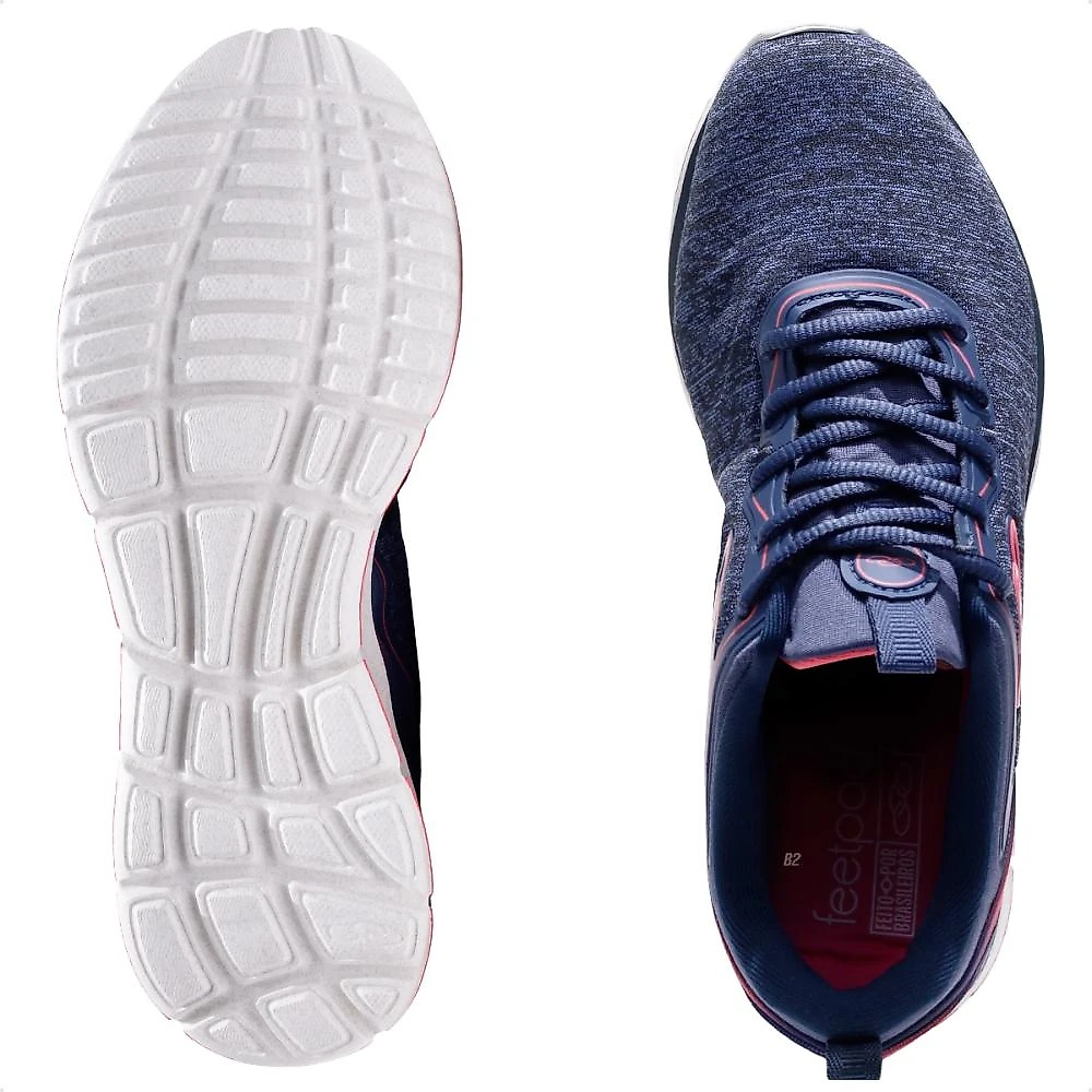 Tênis Olympikus Day Feminino + 3 Pares de Meias Azul / Rosa Coral - 34