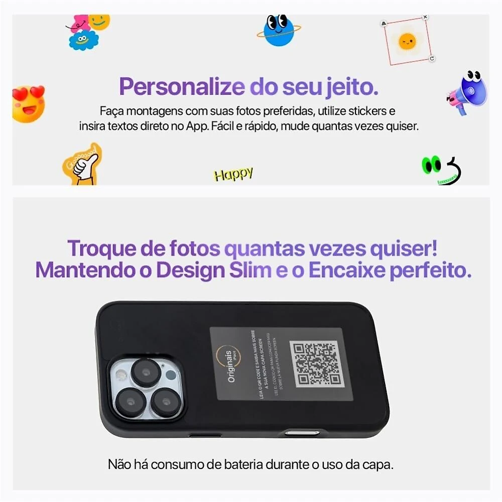 Capa iPhone 16 Pro Originais iPlace, Screen Preta