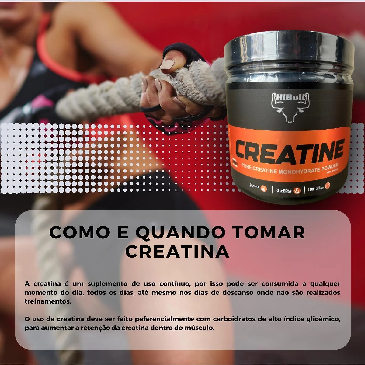 Miniatura Creatina 300G Creatine Pure Monohydrate Powder Hibull
