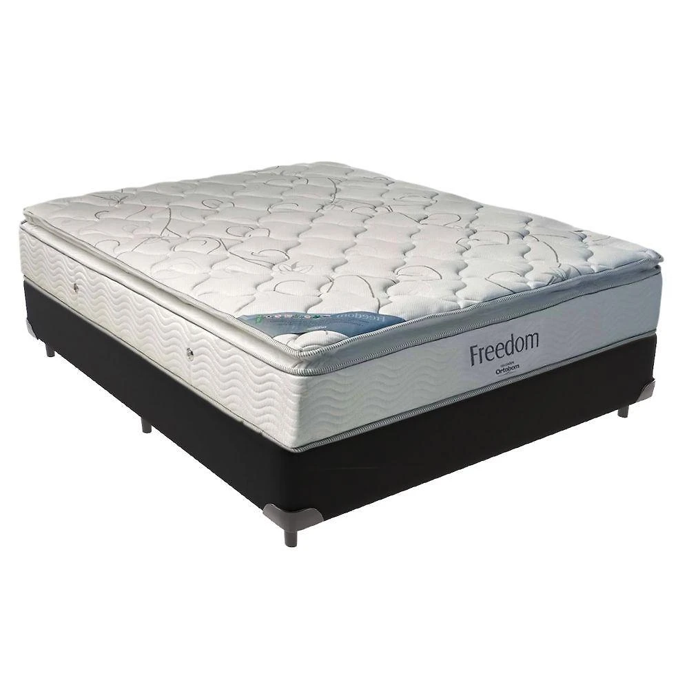 Colchão Casal Freedom Ortobom Base Box Preto Espuma