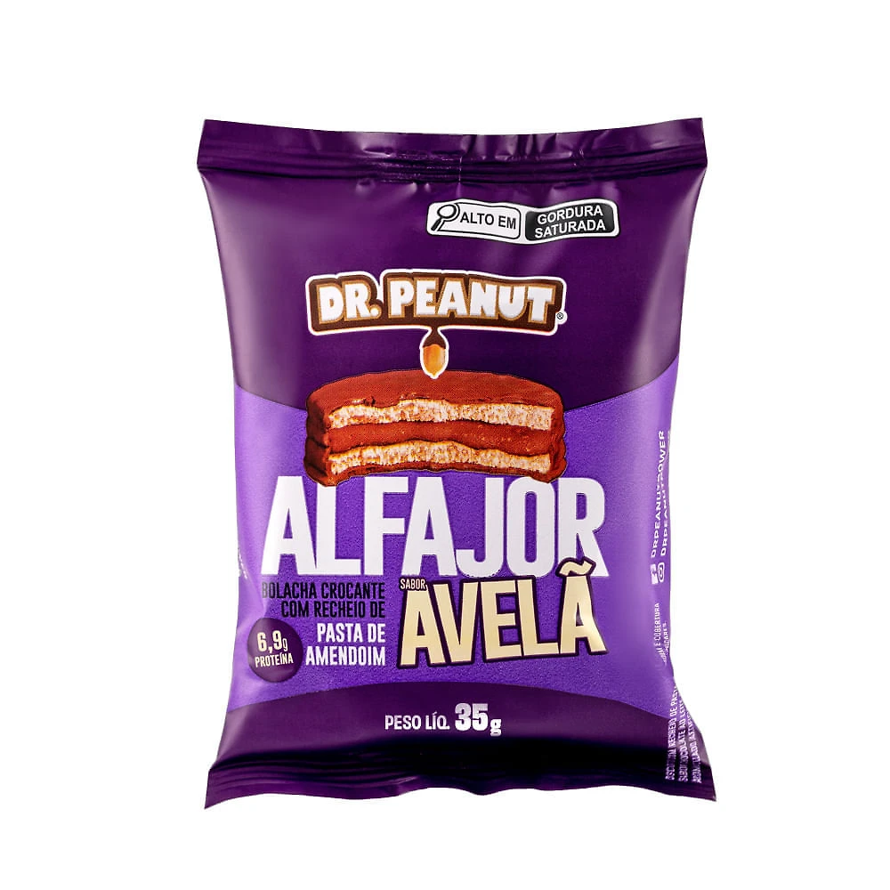 Alfajor Dr Peanut Sabor Avelã com Recheio Pasta de Amendoim 35g