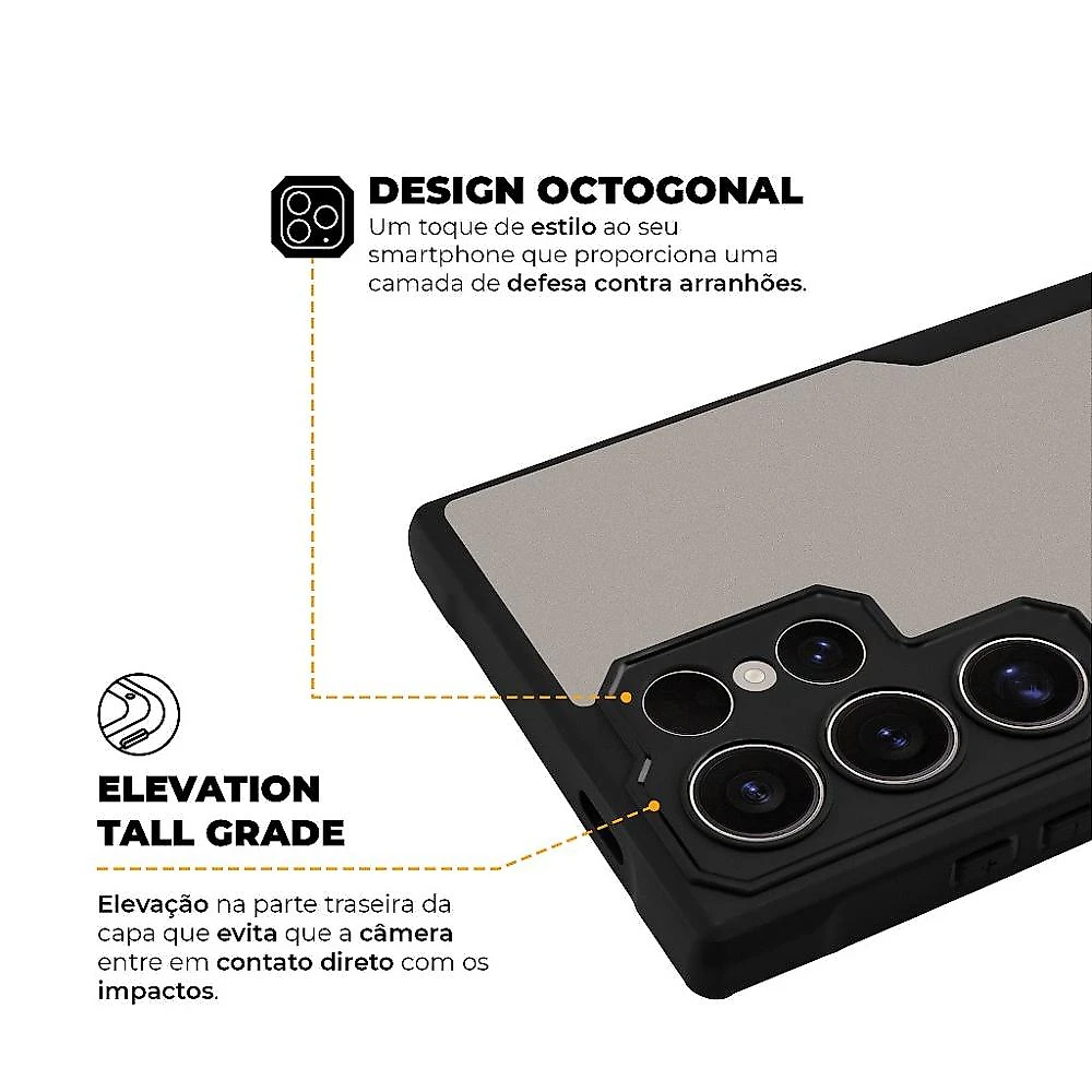 Capa para Samsung Galaxy S24 Ultra - Dual Sense Preta - Gshield