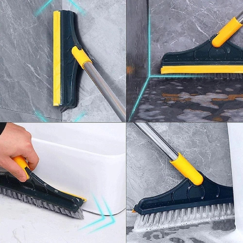 Escova de Limpeza 2 em 1 com Rodo Cabo Longo Triangular Multiuso Yeet