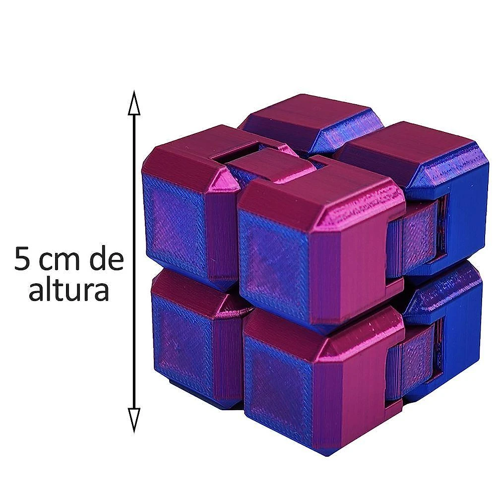 Fidget Cube Infinity 3D Anti Estresse com Movimentos Contínuos Bicolor Infinity Cube
