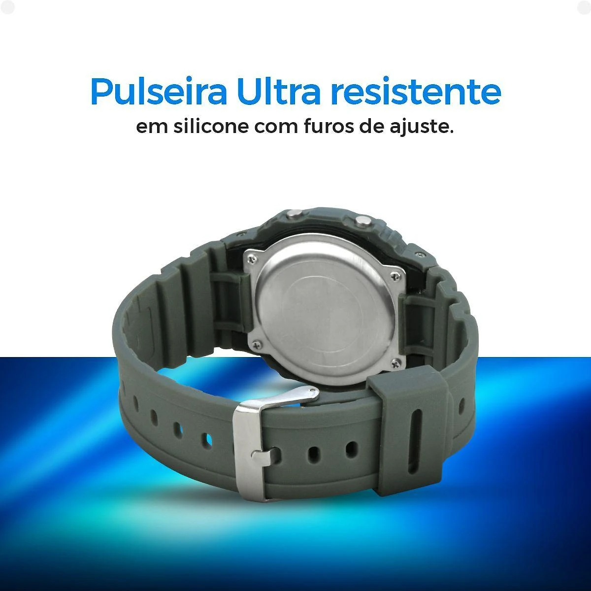 Relógio Infantil Quadrado Digital Pulseira Silicone