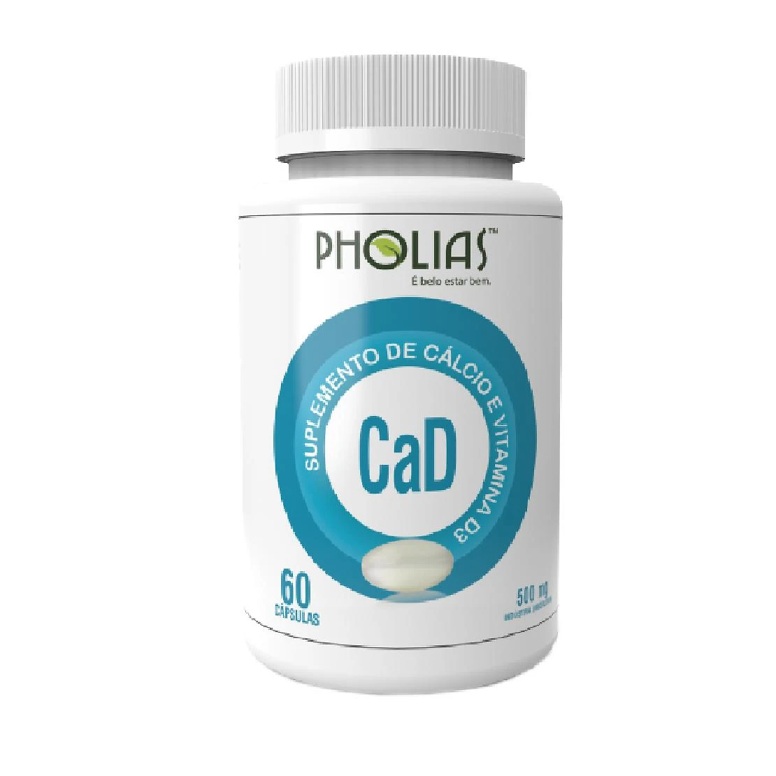 Miniatura Cad - Cálcio e Vitamina D3 500 mg com 60 cápsulas - Pholias