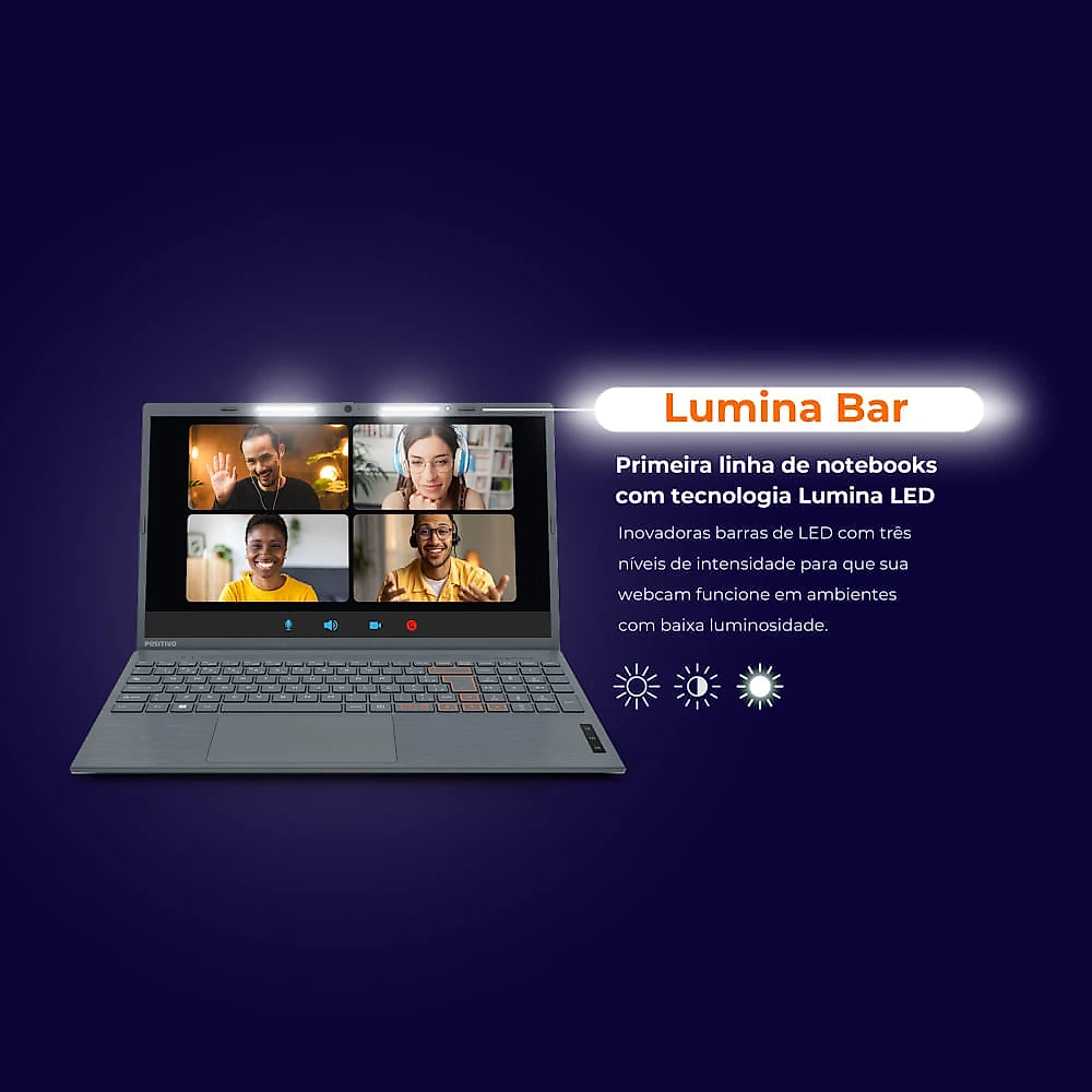 Notebook Positivo Vision C15 Intel® Celeron® Dual Core™ Linux 8GB 128GB eMMC 15” HD Lumina Bar - Cinza